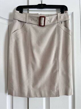 The Limited lined tan belted pencil skirt 6